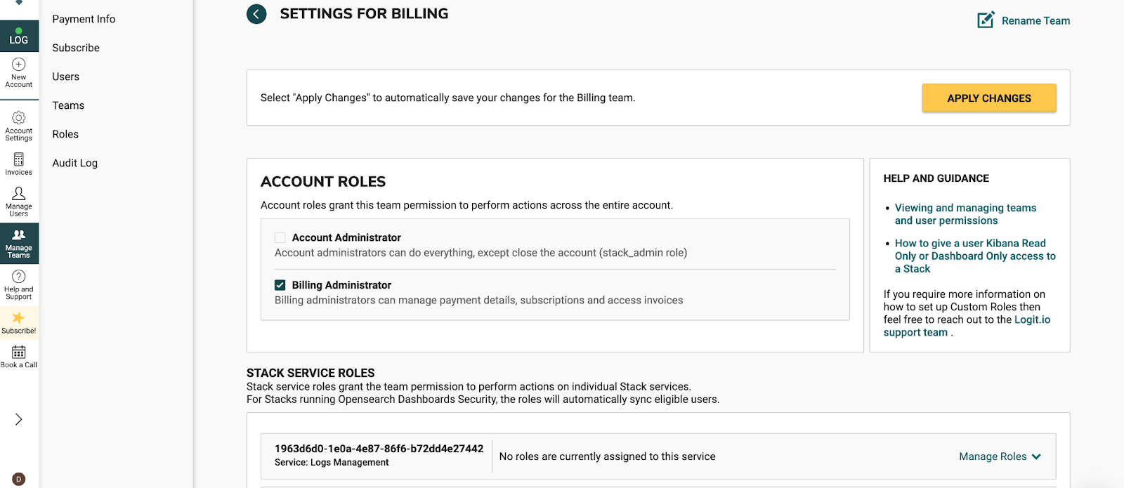 Billing Settings