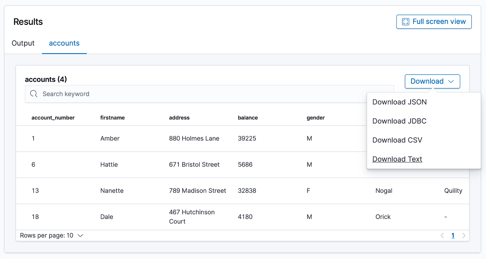 Export Query Data