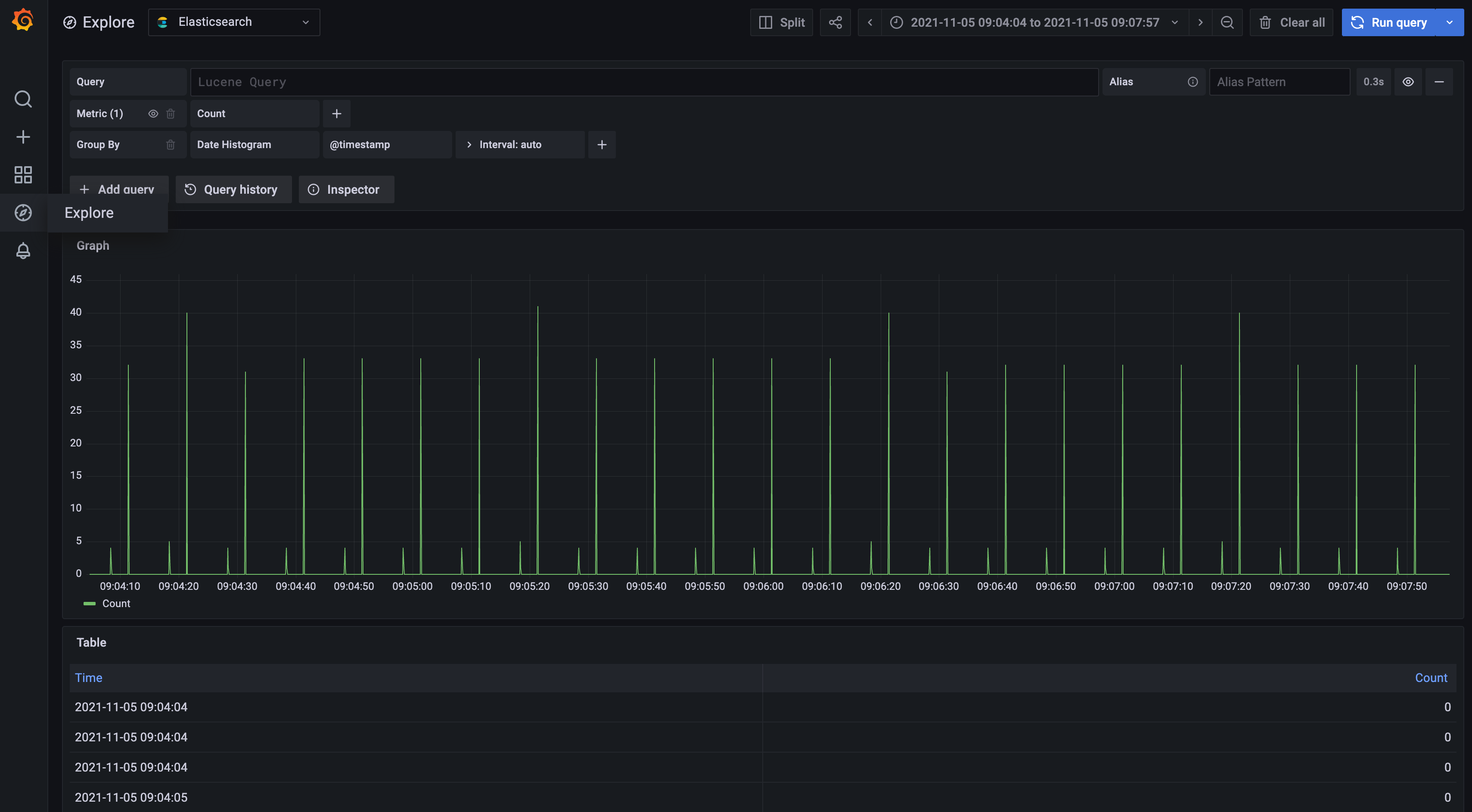 Grafana Explore View