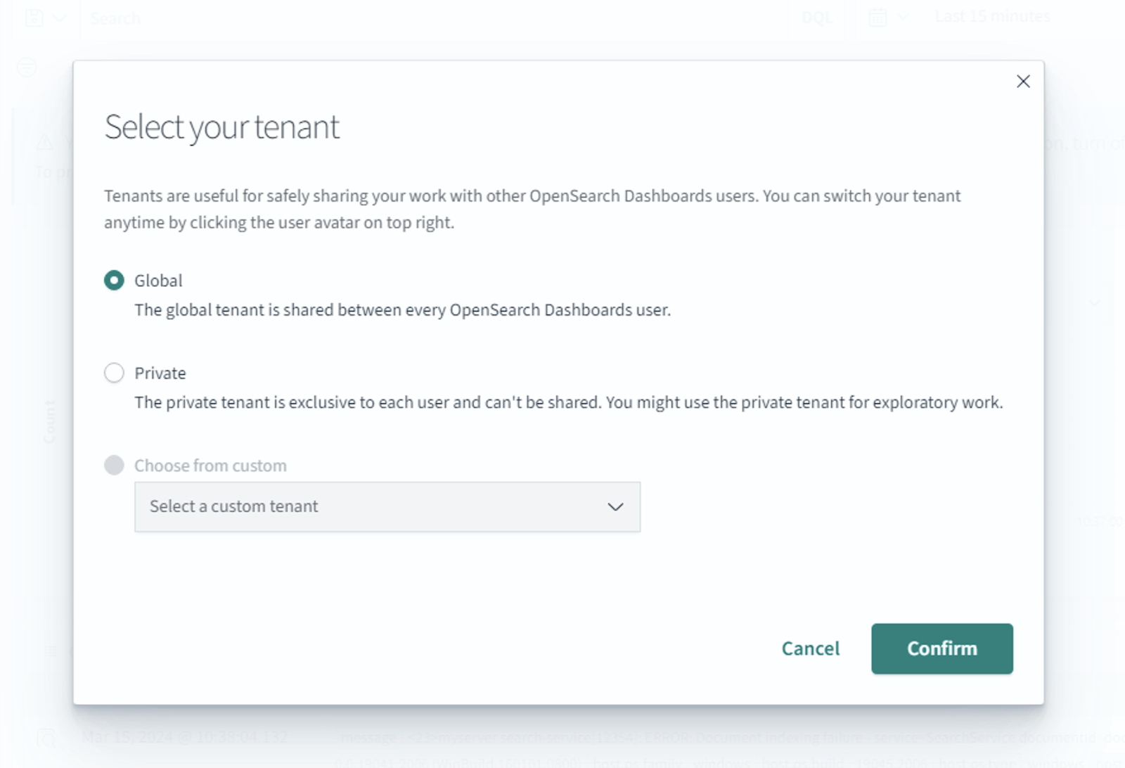 Choosing Tenant